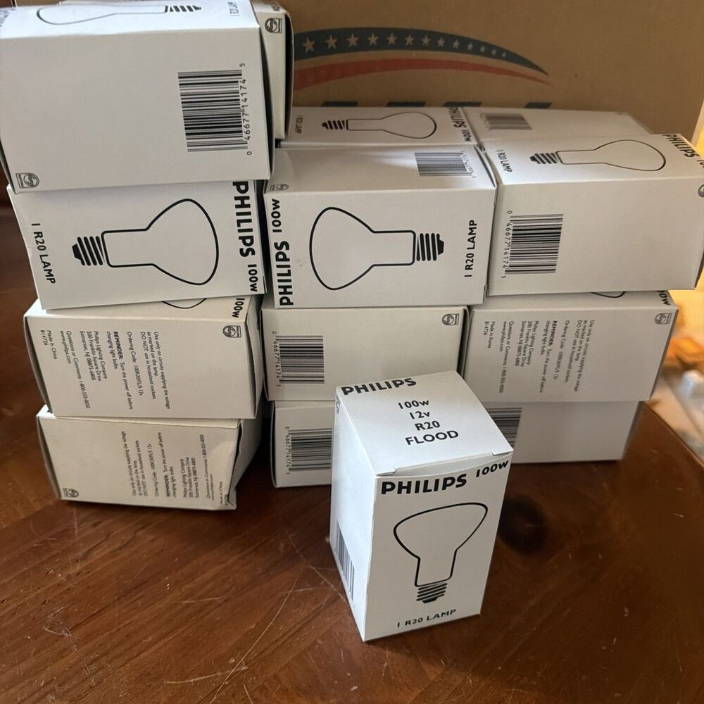 Philips 100R20/FL/S 12V Pool Light Bulbs 100W Low Voltage Flood Lot 21 Vintage
